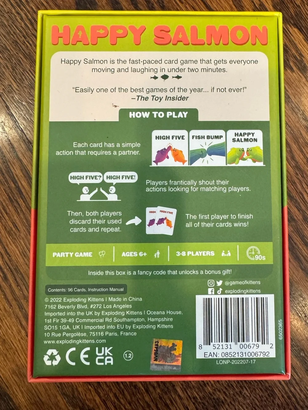 Happy Salmon Family-Friendly Party Card Games Ages 6+ 3-8 Players